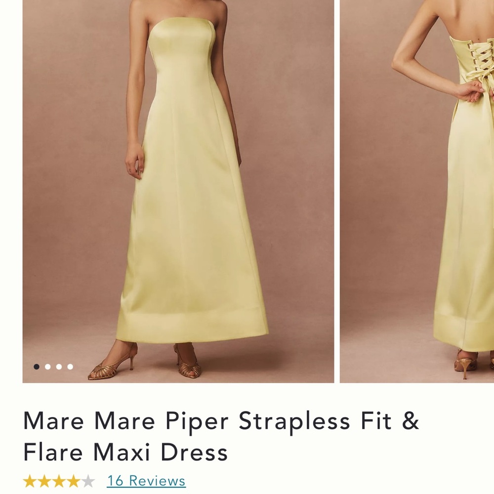 Mare Mare Strapless Yellow Maxi Dress